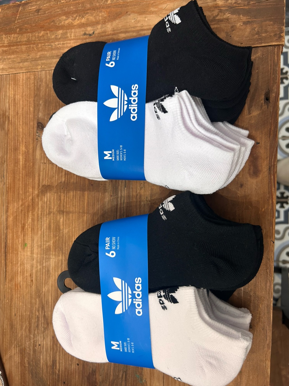 adidas Men’s No-Show Athletic Socks – Black & White (6-Pack)